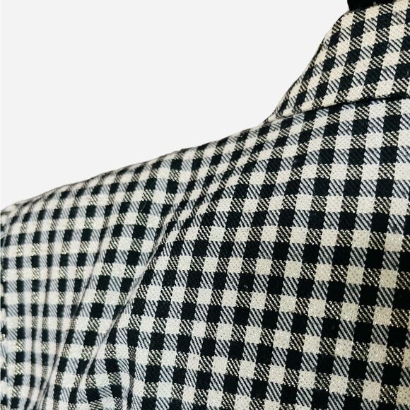 Retro Black White Checkered Blazer Metallic Gold Size Medium - Picture 2 of 7
